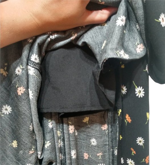 Forever 21 Floral Ruffle Slit Maxi Dress Size Med - Picture 9 of 12